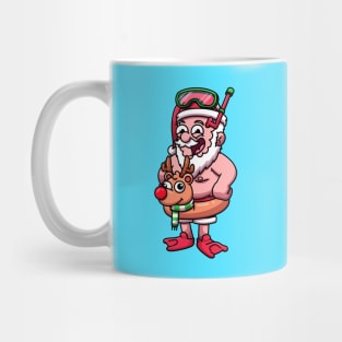 Fat Santa In Scuba Outfit Mug